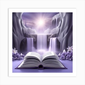 Open Book With Waterfall Art Print