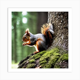 Squirrel In The Forest 106 Art Print