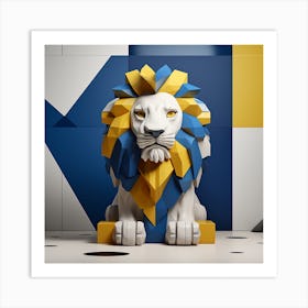 Lion 3d Illustration Art Print