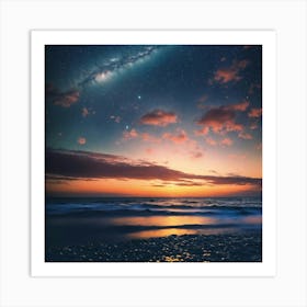 Milky Over The Ocean Art Print