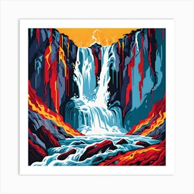 NEON WATERFALL Art Print