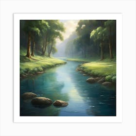 River In The Forest Art Print