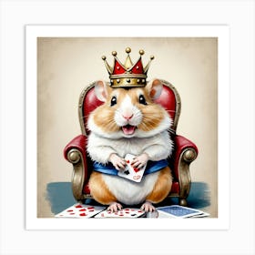 Hamster Playing Cards Art Print