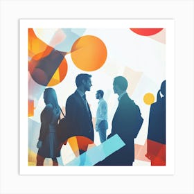 Business People Silhouettes Art Print