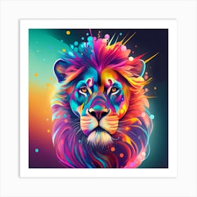 Colorful Lion 1 Art Print