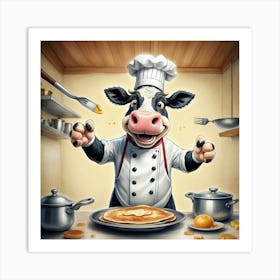 Chef Cow 16 Art Print