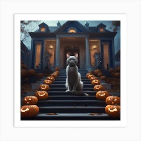 Halloween Cat 16 Art Print