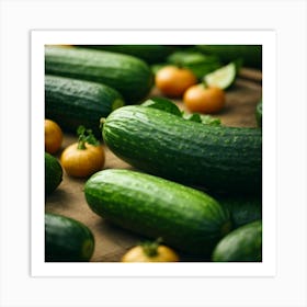 Cucumbers And Tomatoes Art Print