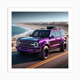 Purple Ford Bronco 2 Art Print