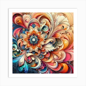 Abstract Flower 4 Art Print