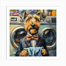 Laundry Airedale 14 Art Print