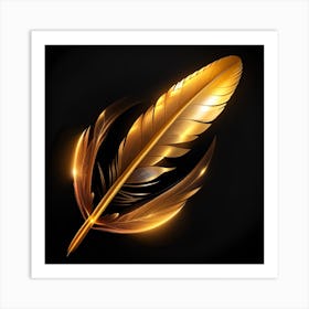 Golden Feather Art Print