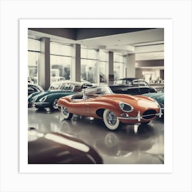 Classic Cars In A Showroom Art Print