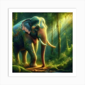 Elephant In The Forest 2 Art Print