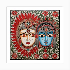 Radha And Krishna 3 Art Print