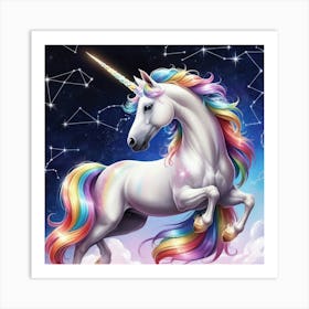 Unicorn In The Sky 6 Art Print