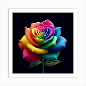 Rainbow Rose Art Print