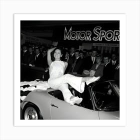 Diana Rigg At 1965 London Motor Show Portrait Art Print