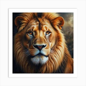 Fantasy Portrait Of A Lion Art Print