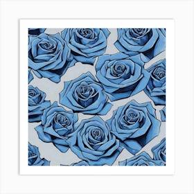 Blue Roses 16 Art Print