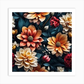 Floral Wallpaper 15 Art Print
