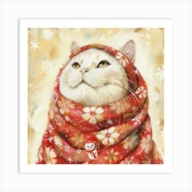 Christmas Cat Art Print