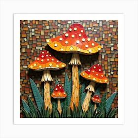 Flux Dev Vibrant Mosaic Art Depicting A Whimsical Mushroom Pat 0 Affiche