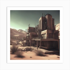 Desert Ghost Town Film Noir Style Art Print