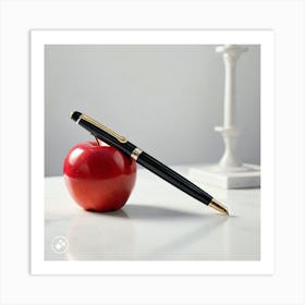 Apple And Pen Art Print