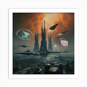 A Sweeping Cinematic Photograph Of A Futuristic Earth 1 Art Print