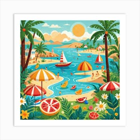 Summer Beach Art Print