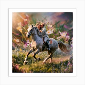 Horse And A Girl Art Print