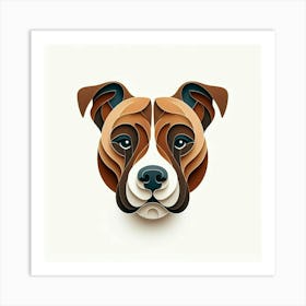 Minimalism, Staffordshire bull terrier head 2 Art Print