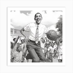 Barack Obama Coloring Page Art Print