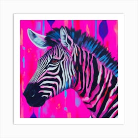 Neon Zebra Art Print