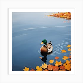 Duck In Autumn Art Print