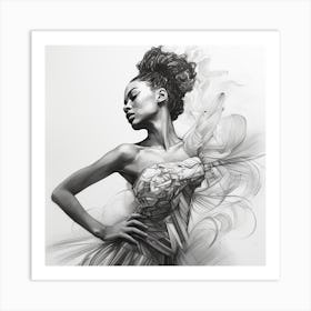 Black And White Drawing Art Print