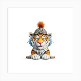 Tiger In A Hat Art Print