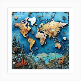 World Map 1 Art Print