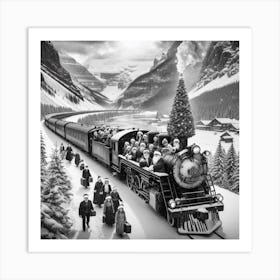 Christmas Train 1 Art Print