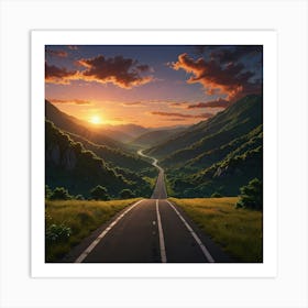 Road To The Sunset Art Print