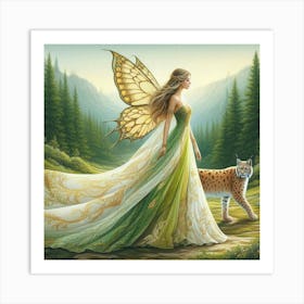 Fairy And Cat  Art Print