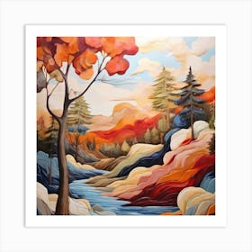 Autumn River Art Print