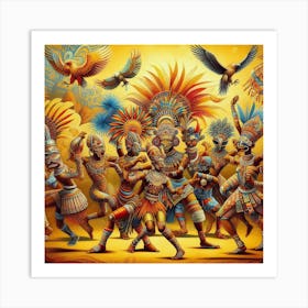Aztec Dance Print Art Art Print