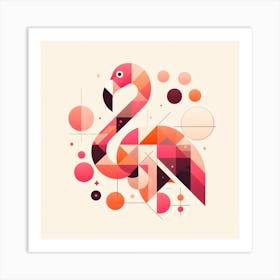 Geometric Art Flamingo 2 Art Print