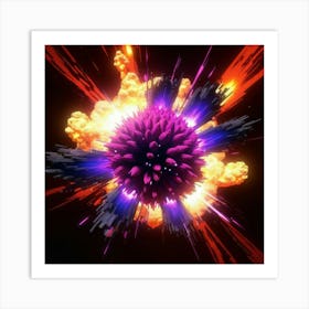 Plasma Explosion Glitch Art 23 Art Print