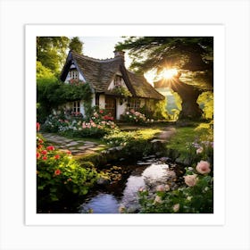 Cottage In The Woods Art Print