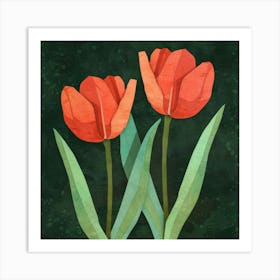 Red Tulips 23 Art Print