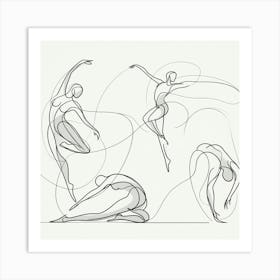 line art dancers 4 Art Print