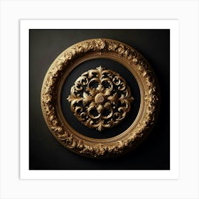ornate golden decorative element with intricate flourishes and flourishes, perfect for adding a touch of luxury to any room Art Print